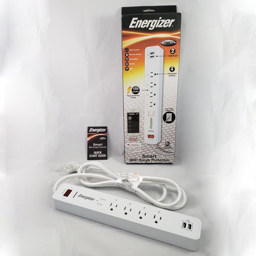 Energizer Connect EIS3-1001-WHT Wi-Fi Protecteur de Surtension 1200 Joules avec Commande Vocale - Simple Boutique