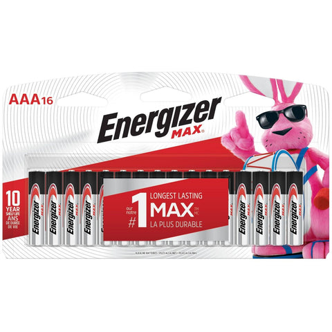 Energizer - Emballage de 16 Piles Alcalines AAA, Construction Anti-Fuite
