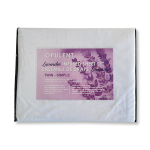 Ensemble de Draps Infusé de Lavande, Grandeur Twin, Blanc - Simple Boutique