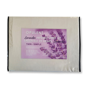 Ensemble de Draps Infusé de Lavande, Grandeur Twin, Ivoire - Simple Boutique
