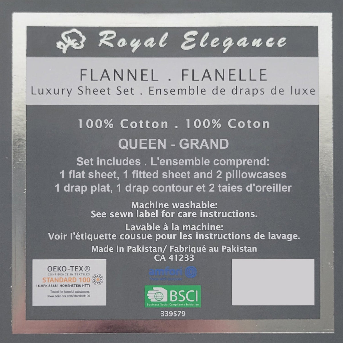 Simple B Bedding Ensemble de Draps de Flanelle, 100% Coton, Grandeur Grand Lit Queen, Beige Tuffet - Simple Boutique