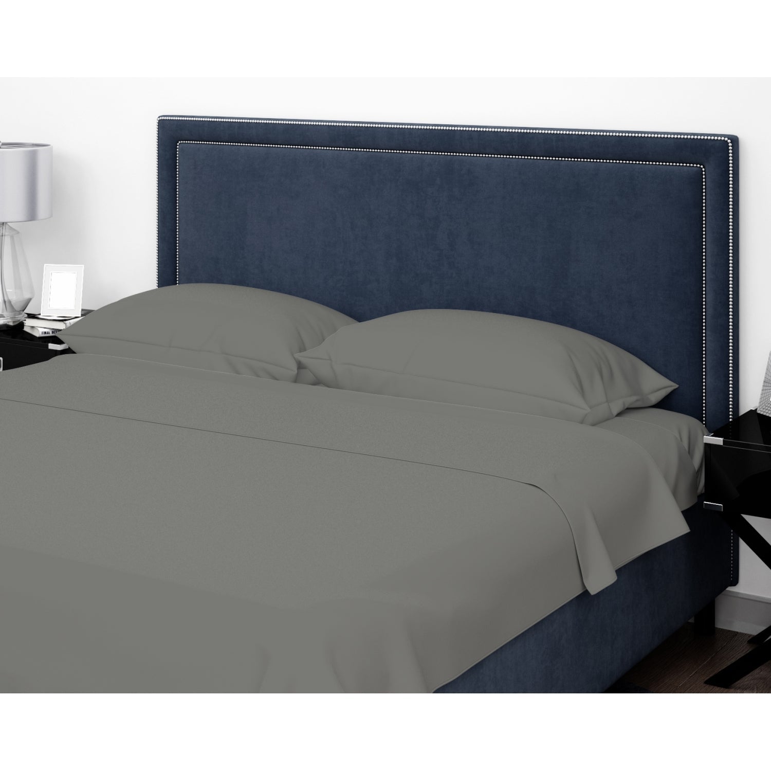 Ensemble de Draps de Flanelle, 100% Coton, Grandeur Simple, Gris Foncé - Simple Boutique