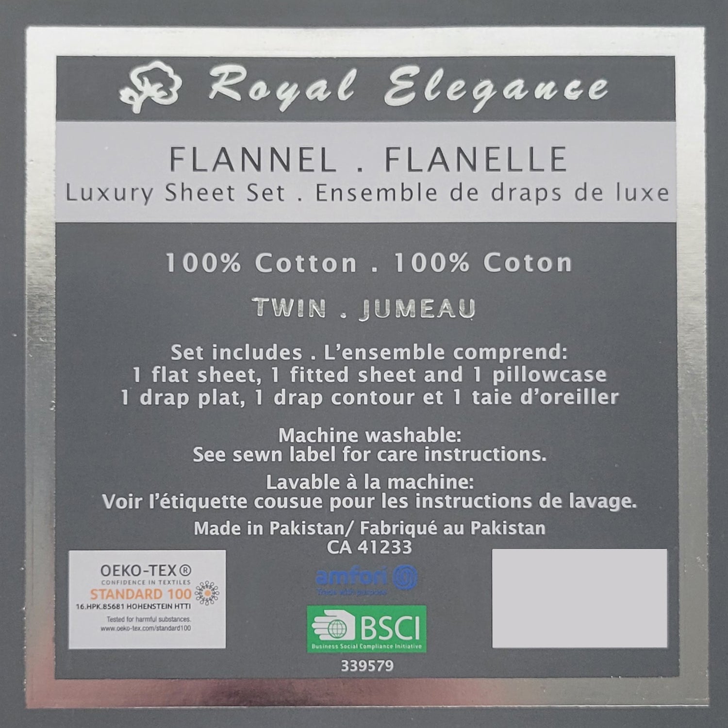 Ensemble de Draps de Flanelle, 100% Coton, Grandeur Simple, Weave - Simple Boutique