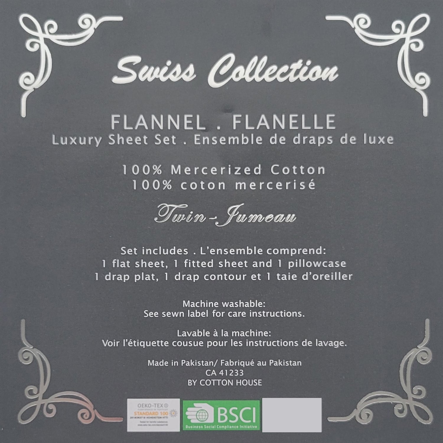 Ensemble de Draps de Flanelle, 100% Coton Mercerisé, Grandeur Simple, Motifs de Cerfs - Simple Boutique