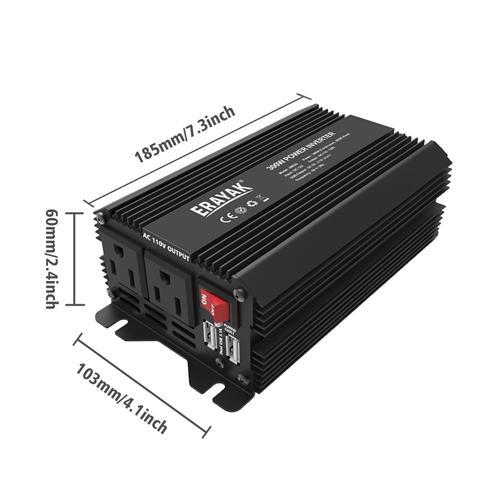 Erayak Adaptateur DC 12V À AC 110V De 300W Pour La Voiture Avec Chargeur USB Double - Simple Boutique