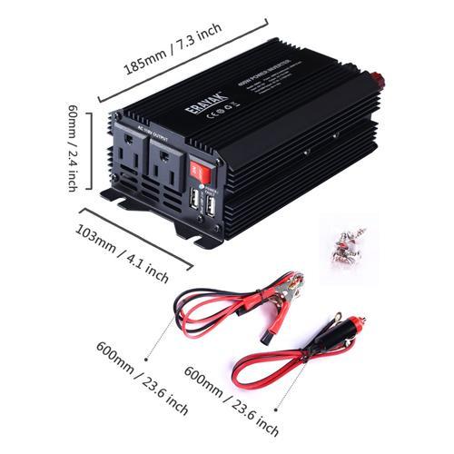 Erayak Adaptateur DC 12V À AC 110V De 400W Pour La Voiture Avec Chargeur USB Double - Simple Boutique