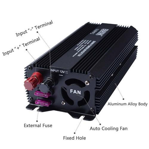 Erayak Adaptateur DC 12V À AC 110V De 500W Pour La Voiture Avec Chargeur USB Double - Simple Boutique