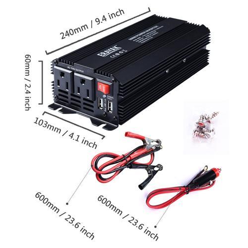 Erayak Adaptateur DC 12V À AC 110V De 500W Pour La Voiture Avec Chargeur USB Double - Simple Boutique