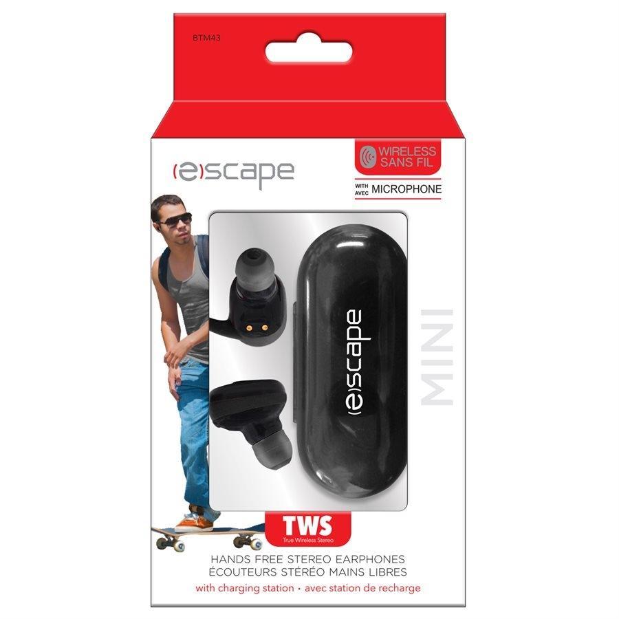 Escape BTM43 Écouteurs Stéréo Sans Fils Bluetooth Avec Station de Recharge Noir - Simple Boutique