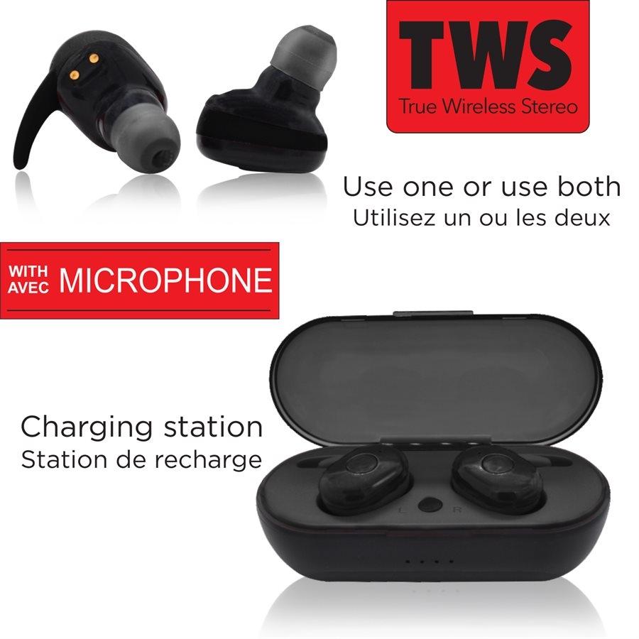 Escape BTM43 Écouteurs Stéréo Sans Fils Bluetooth Avec Station de Recharge Noir - Simple Boutique