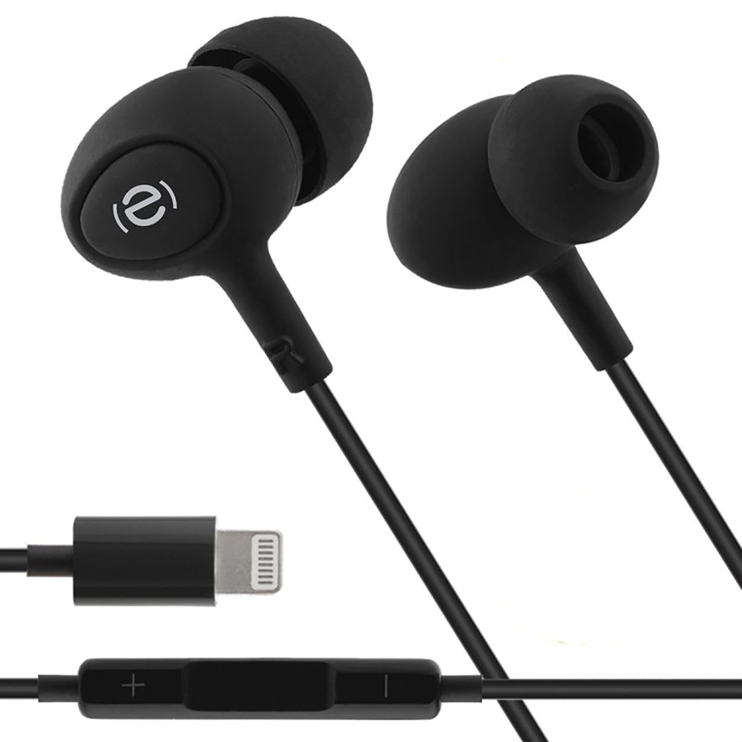 Escape - Écouteurs Intra-Auriculaire avec Prise Lightning, Microphone et Télécommande Intégré, Noir - Simple Boutique