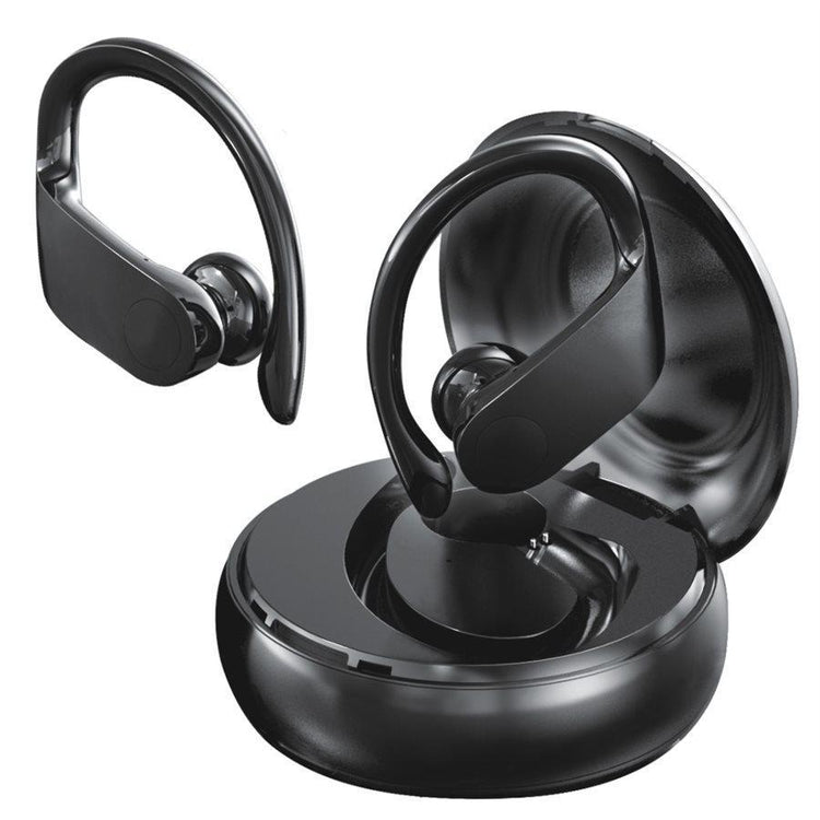 Escape - Écouteurs Stéréo Intra-Auriculaire, Bluetooth 5.0 avec Boitier de Recharge et Microphone Intégré, Noir - Simple Boutique