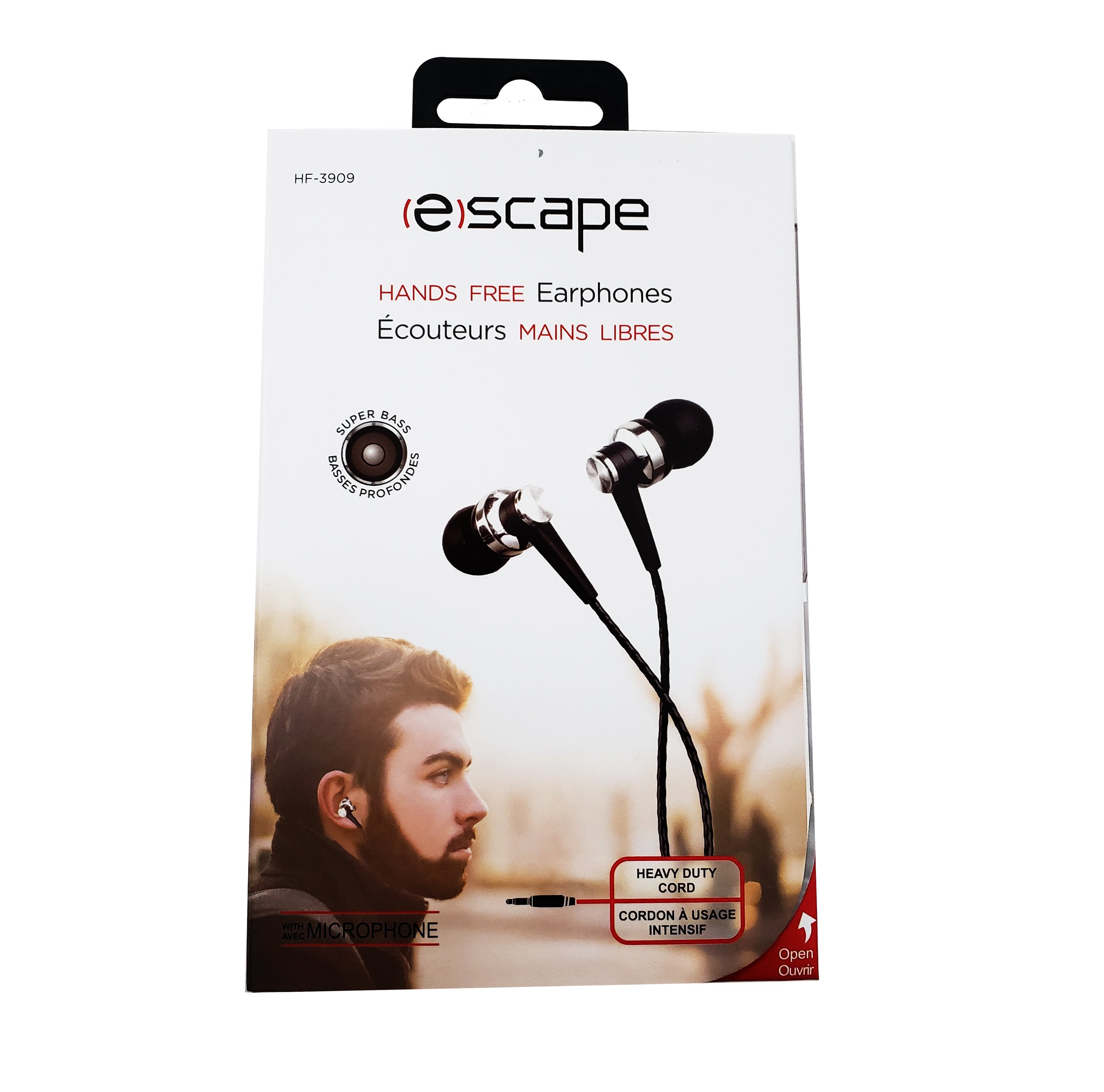 Escape HF-3909 Écouteurs avec microphone noir et argent - Simple Boutique
