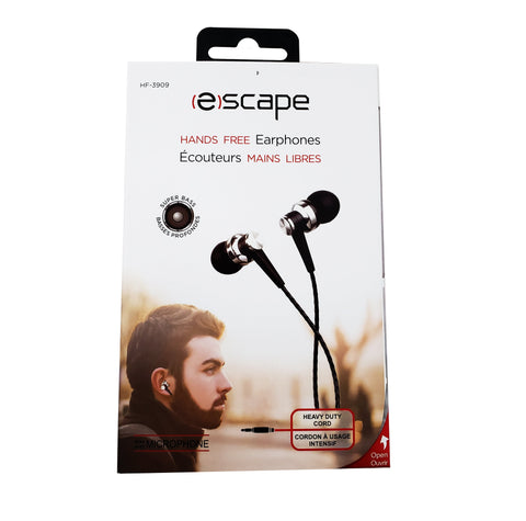 Escape HF-3909 Écouteurs avec microphone noir et argent