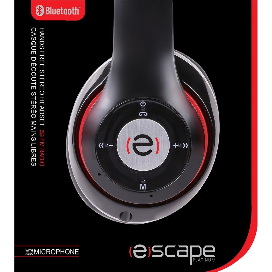 Escape Platinum BT-S15BK Casque D'écoute Bluetooth Avec Microphone Et Radio Fm Noir - Simple Boutique