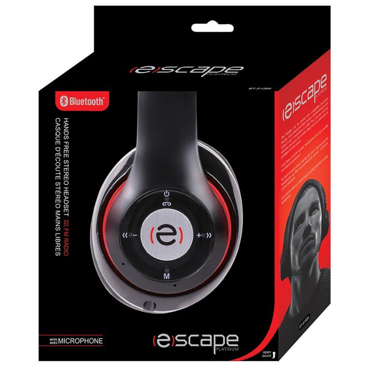Escape Platinum BT-S15BK Casque D'écoute Bluetooth Avec Microphone Et Radio Fm Noir - Simple Boutique