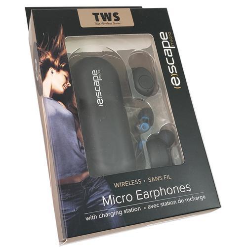 Escape Platinum BTM884 Mini Ecouteurs Bluetooth Sans Fils Avec Boitier Chargeur Noir - Simple Boutique