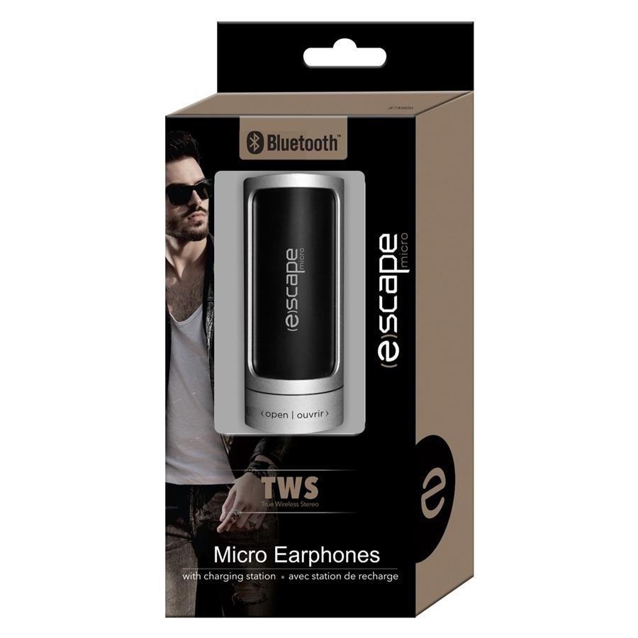 Escape Platinum BTM886 Mini Ecouteurs Bluetooth Sans Fils Avec Boitier Chargeur Noir et argent - Simple Boutique