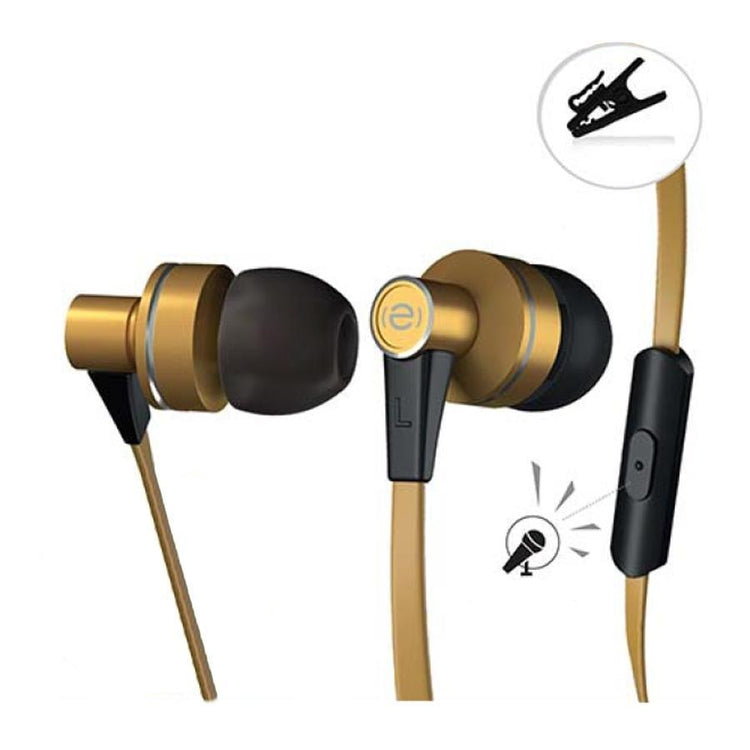 Escape Platinum EHP092 Écouteurs Mains Libres en Métal avec Microphone Or - Simple Boutique