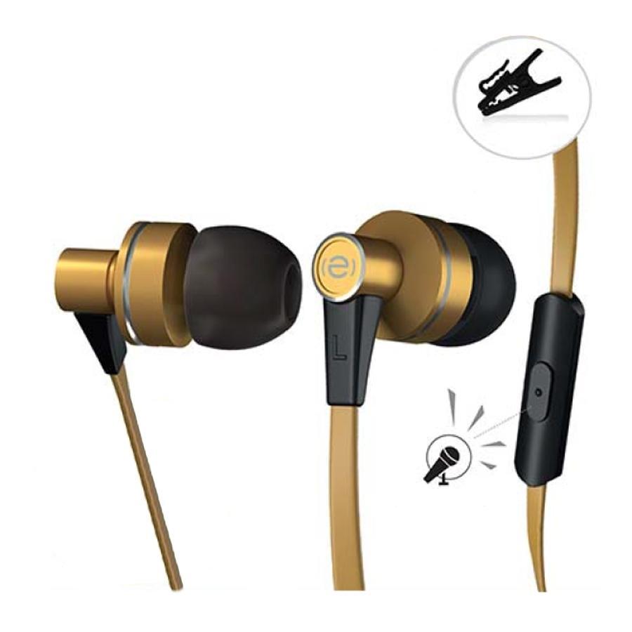 Escape Platinum EHP092 Écouteurs Mains Libres en Métal avec Microphone Or - Simple Boutique