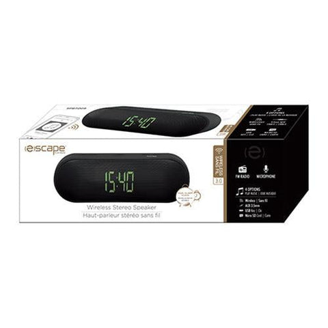 Escape Platinum SPBT009 Haut-Parleur Bluetooth Radio Réveil Double Alarme FM Micro SD USB Noir