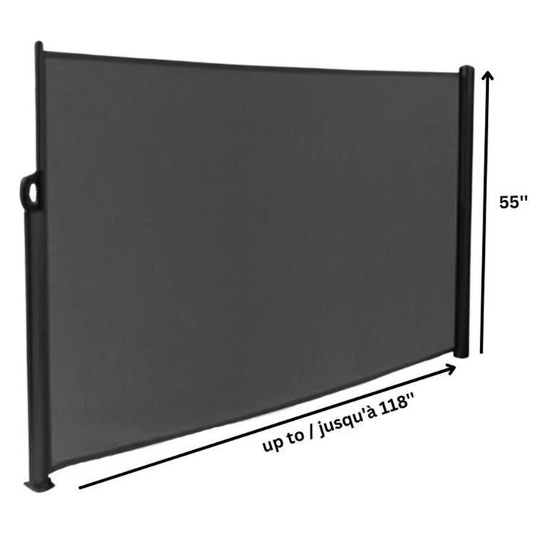 F. Corriveau International - Auvent Latéral Rétractable pour l'extérieur, 55" x 118", Cadre en Aluminium - Simple Boutique