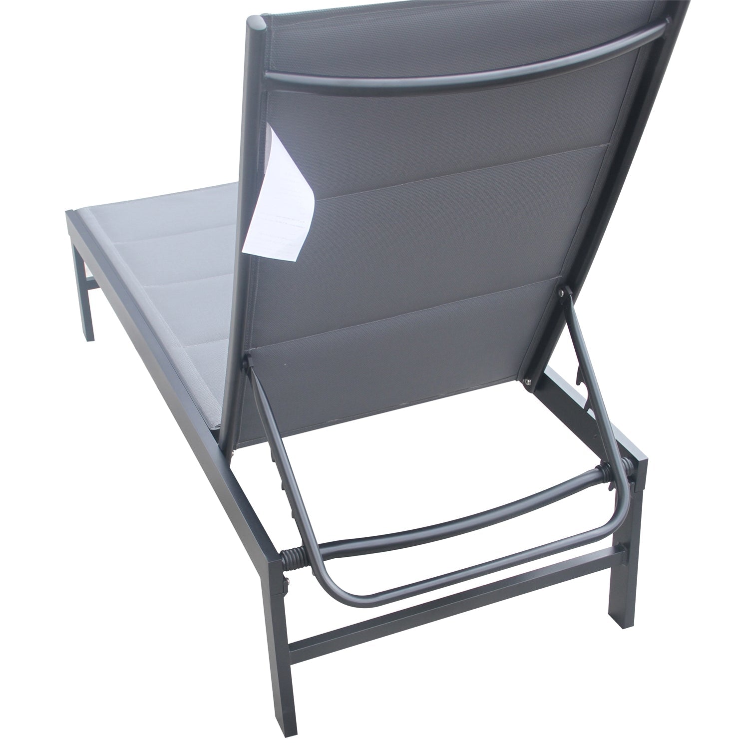 F. Corriveau International - Chaise Longue avec Dossier Rembourrée, Cadre en Aluminium, Gris - Simple Boutique