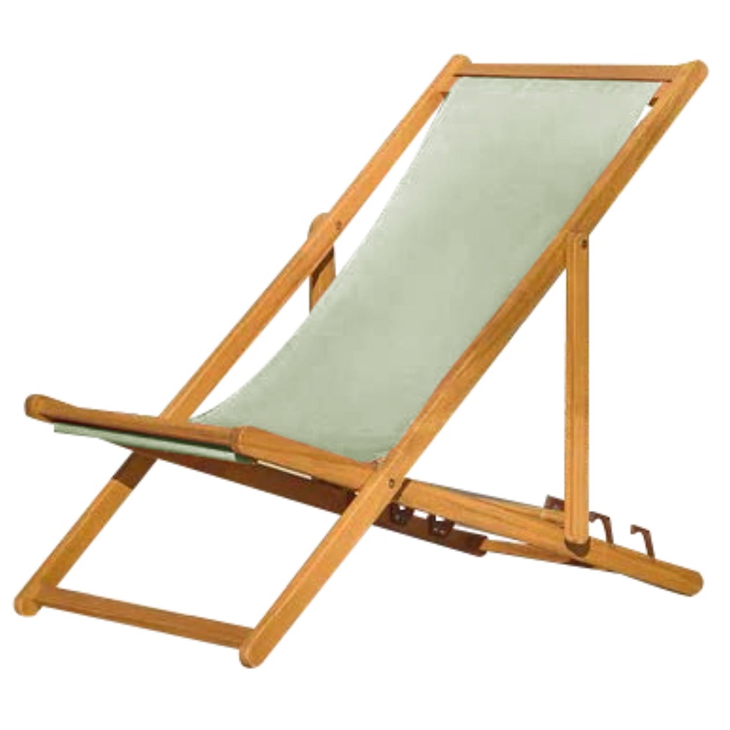 F. Corriveau International - Chaise Transat pour l'extérieur, Trois Niveaux Inclinaisons, Cadre en Bois, Jade - Simple Boutique