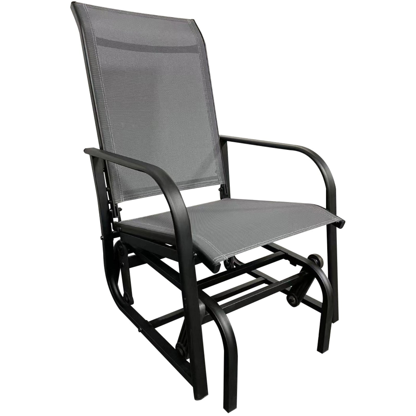 F. Corriveau International - Chaise à Bille avec Bras Rond, Pour Usage Extérieur, Cadre en Acier, Gris - Simple Boutique