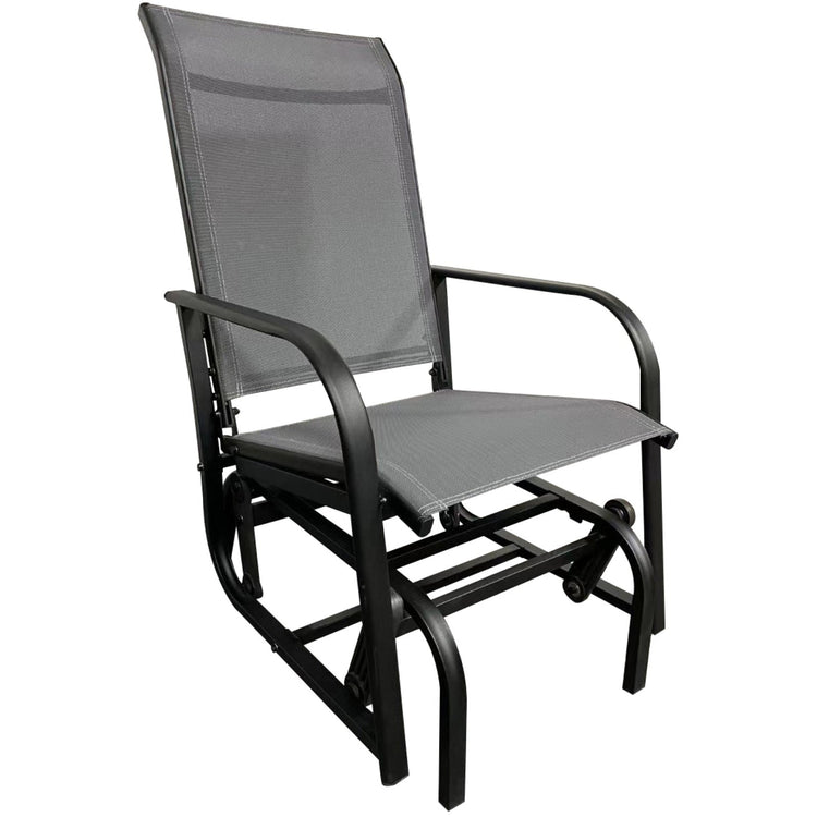 F. Corriveau International - Chaise à Bille avec Bras Rond, Pour Usage Extérieur, Cadre en Acier, Gris - Simple Boutique