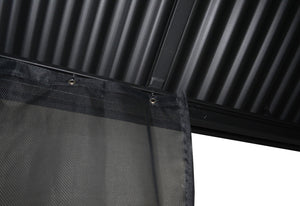 F. Corriveau International - Gazebo 4 Saisons Metropolis, Cadre en Aluminium Antirouille, 10' x 10', Noir - Simple Boutique
