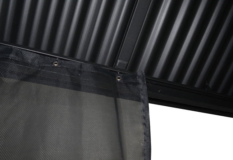 F. Corriveau International - Gazebo 4 Saisons Metropolis, Cadre en Aluminium Antirouille, 10' x 10', Noir - Simple Boutique