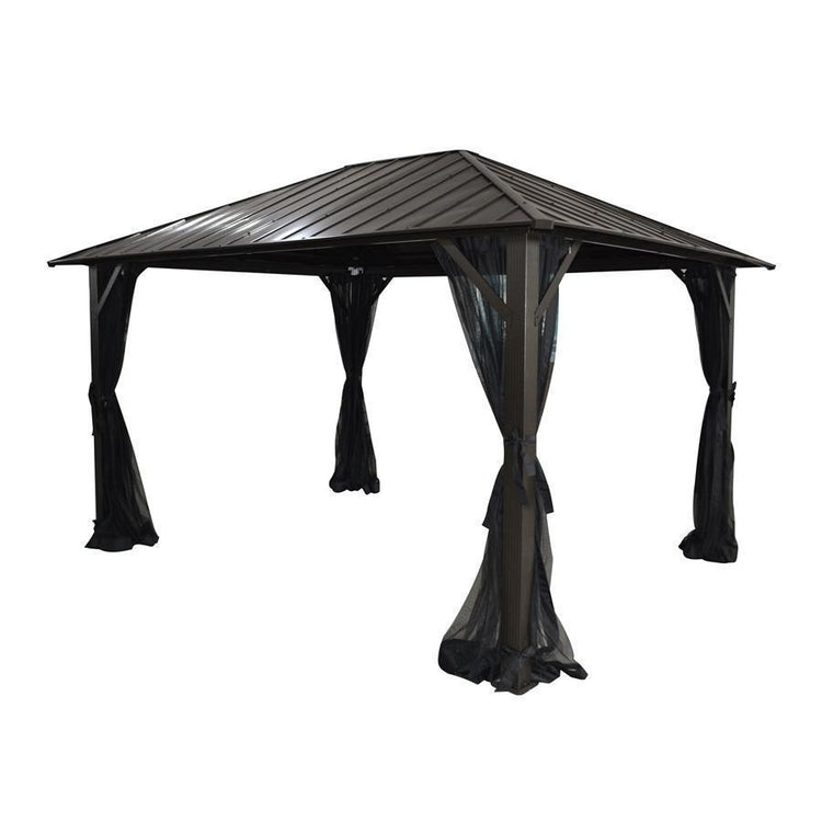 F. Corriveau International Gazebo Seoul 10'x10' avec toit en Acier Galvanisé - Simple Boutique