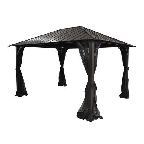 F. Corriveau International Gazebo Seoul 10'x10' avec toit en Acier Galvanisé