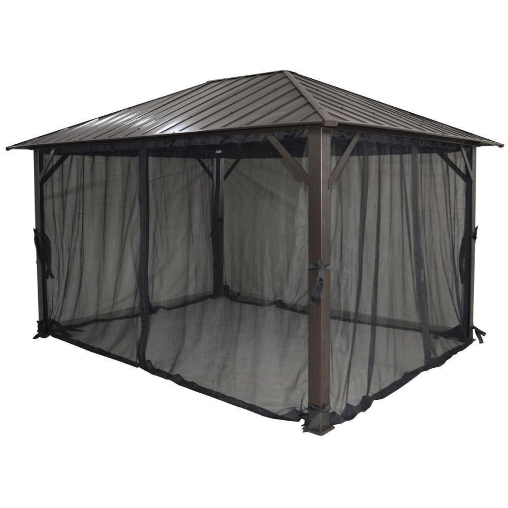 F. Corriveau International Gazebo Seoul 10'x12' avec toit en Acier Galvanisé - Simple Boutique