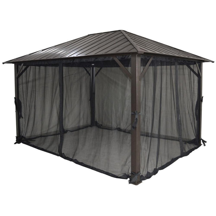 F. Corriveau International Gazebo Seoul 10'x12' avec toit en Acier Galvanisé - Simple Boutique