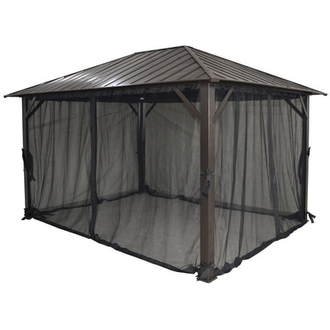 F. Corriveau International Gazebo Seoul 10'x12' avec toit en Acier Galvanisé