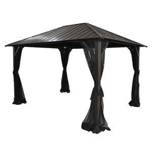 F. Corriveau International Gazebo Seoul 10'x12' avec toit en Acier Galvanisé - Simple Boutique
