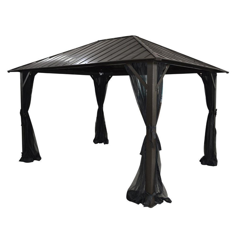 F. Corriveau International Gazebo Seoul 10'x12' avec toit en Acier Galvanisé - Simple Boutique