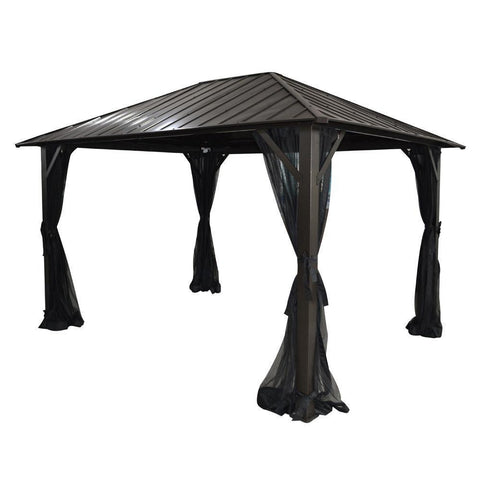 F. Corriveau International Gazebo Seoul 10'x12' avec toit en Acier Galvanisé