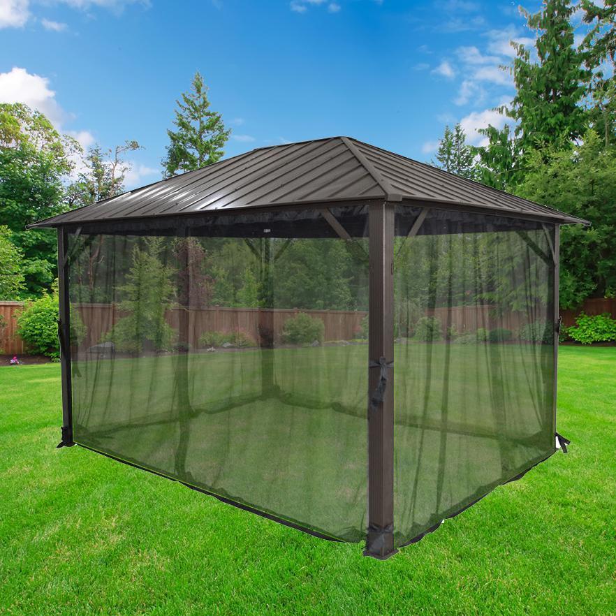 F. Corriveau International Gazebo Seoul 10'x12' avec toit en Acier Galvanisé