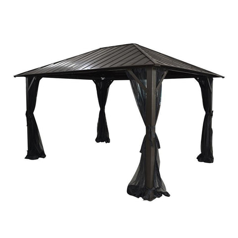 F. Corriveau International Gazebo Seoul 10'x14' avec toit en Acier Galvanisé