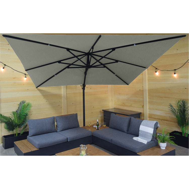 F. Corriveau International - Parasol Carré Oasis, 10' x 10', Tissu Résistant aux UV, Beige - Simple Boutique
