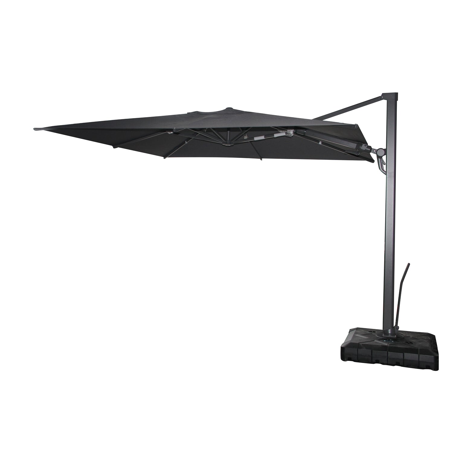 F. Corriveau International - Parasol Carré Oasis, 10' x 10', Tissu Résistant aux UV, Charbon Foncé - Simple Boutique