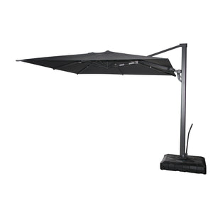F. Corriveau International - Parasol Carré Oasis, 10' x 10', Tissu Résistant aux UV, Charbon Foncé - Simple Boutique