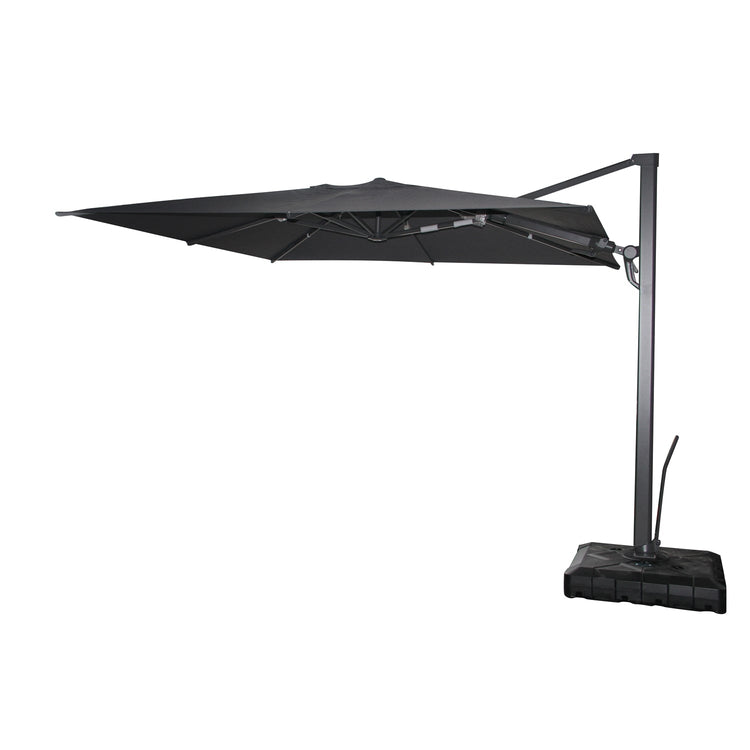 F. Corriveau International - Parasol Carré Oasis, 10' x 10', Tissu Résistant aux UV, Charbon Foncé - Simple Boutique