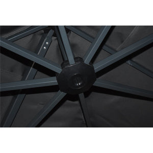 F. Corriveau International - Parasol Carré Oasis, 10' x 10', Tissu Résistant aux UV, Charbon Foncé - Simple Boutique
