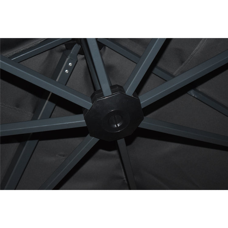 F. Corriveau International - Parasol Carré Oasis, 10' x 10', Tissu Résistant aux UV, Charbon Foncé - Simple Boutique