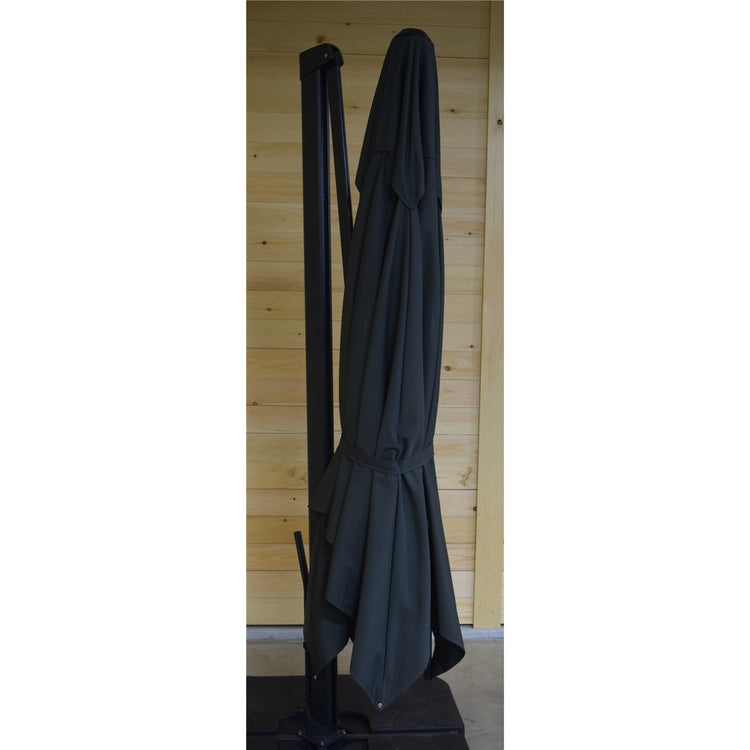 F. Corriveau International - Parasol Carré Oasis, 10' x 10', Tissu Résistant aux UV, Charbon Foncé - Simple Boutique
