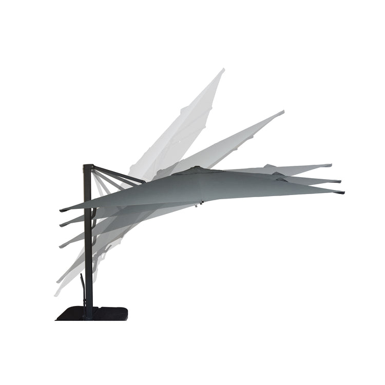 F. Corriveau International - Parasol Carré Oasis, 10' x 10', Tissu Résistant aux UV, Charbon Foncé - Simple Boutique